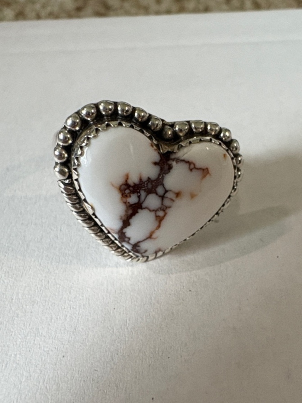 Krush Kandy Heart-Shaped Wild Horse Sterling Silver size 8 ring